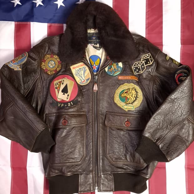  새제품급 오리지날 90's 아메코 미해군 G-1 리얼레더 항공 자켓