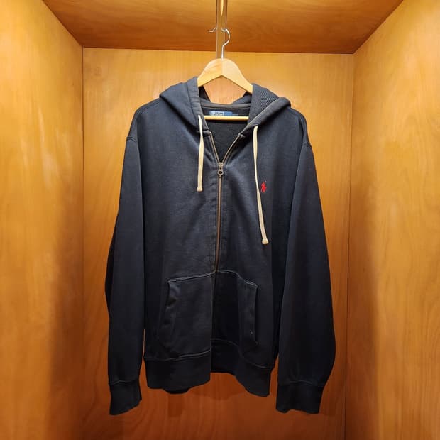 폴로랄프로렌 00s 후드 집업 XXL 블랙