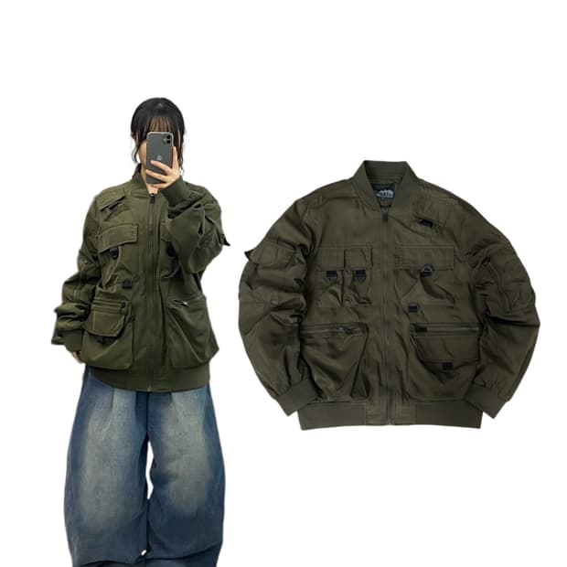 멀티포켓 테크니컬 바람막이 자켓 카키