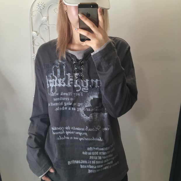 jpn vintage 펑크 레터링 프린팅 티셔츠