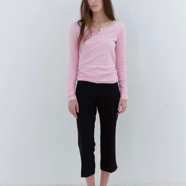 LO61 카프리 팬츠 블랙 S