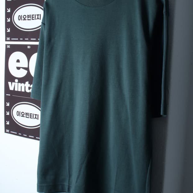 (L-XL) 유니클로 반팔 티셔츠 U라인 에어리즘 그린 무지-H32319