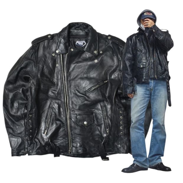 90S 버팔로 가죽 라이더 자켓 N1160