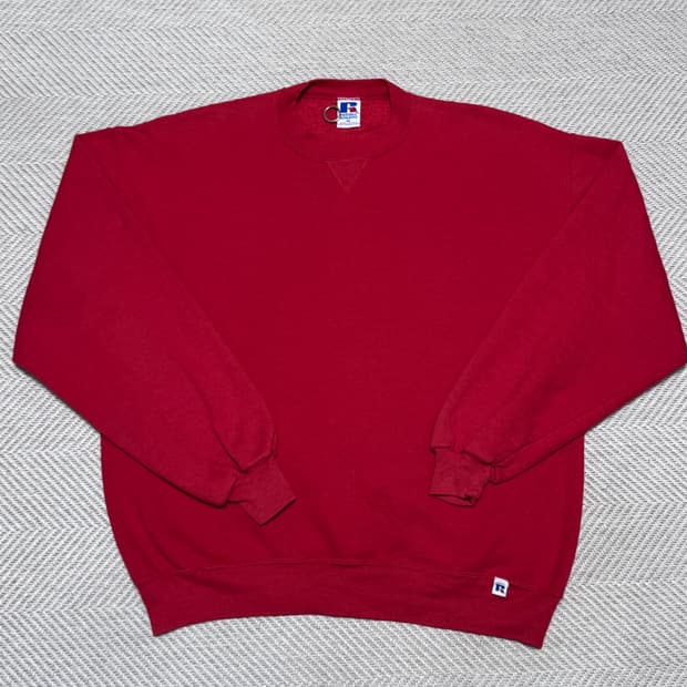 (XL) 90s 빈티지 러셀 애슬레틱 레드 맨투맨