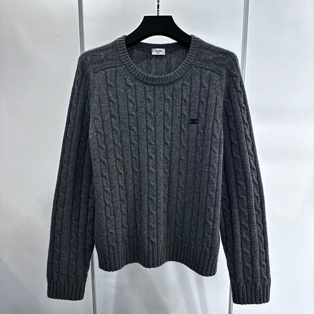 셀린느 케이블 니트 그레이 / XL