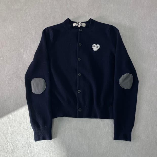 W 95 꼼데가르송 백화점택 하트와펜 울 가디건