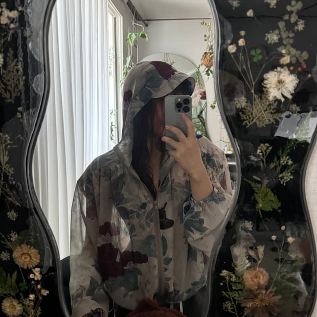 한땀한땀 호접도 쉬폰 점퍼 M