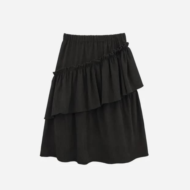 코듀로이 골덴 언발 캉캉 미디스커트