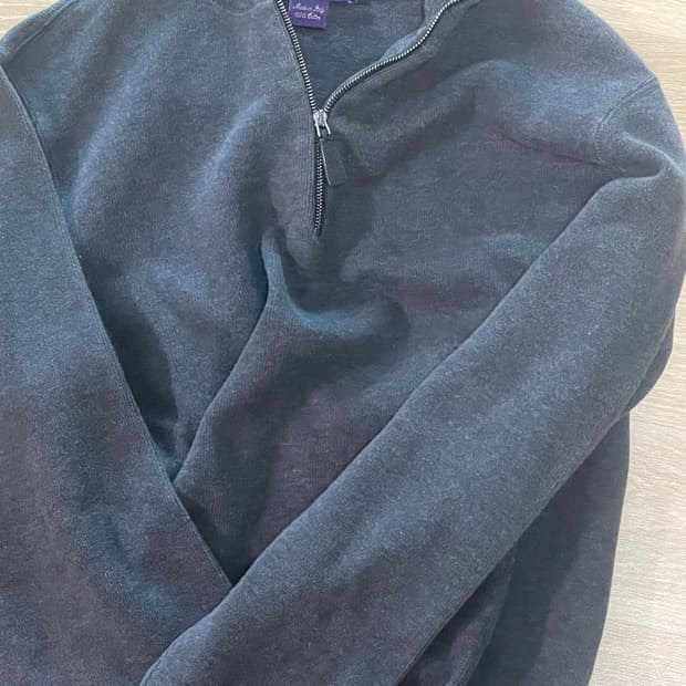 랄프로렌 퍼플라벨 반집업 니트