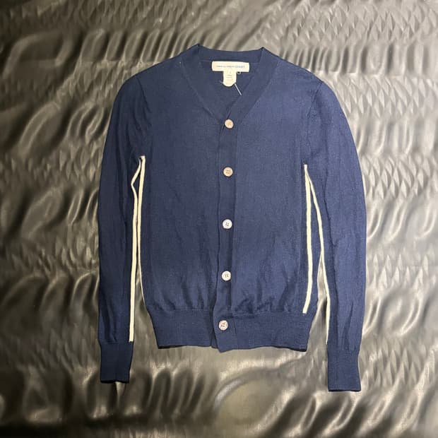 꼼데가르송 셔츠 라인 브이넥 가디건