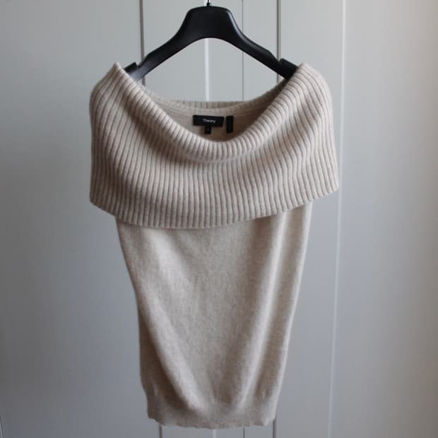 Theory cashmere off-shoulder top