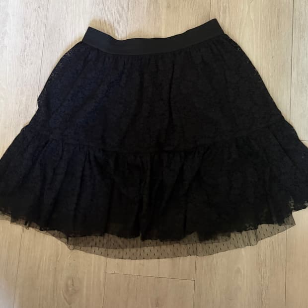 프릴 레이스 검정 블랙 스커트 치마 갸루 