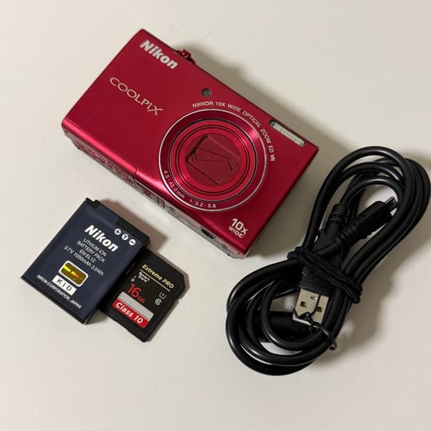 니콘 쿨픽스 s6200 빈티지 디카 디지털카메라 레드