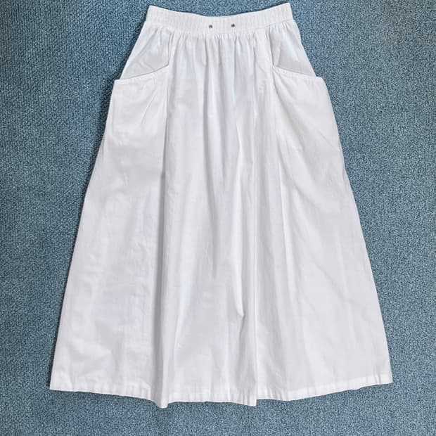 미국 빈티지 허리 아일렛 코튼 롱 플레어 치마