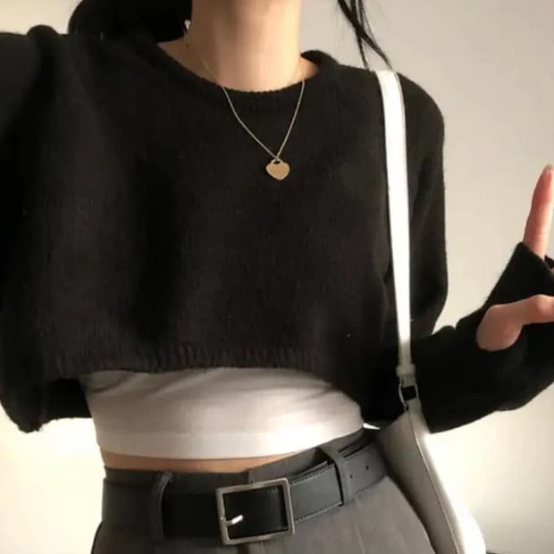 에이블리 워머 크롭 니트