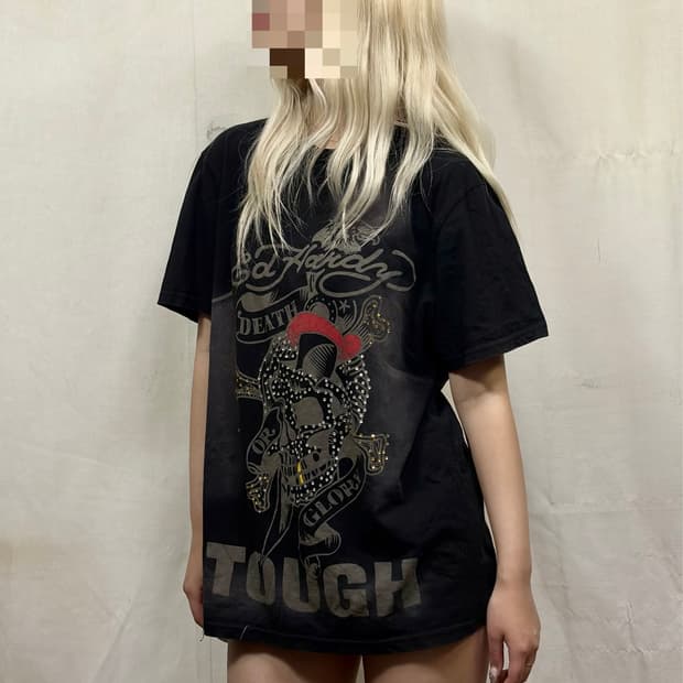 에드하디 아카이브 스터드 큐빅 해골 펑크 반팔 티셔츠