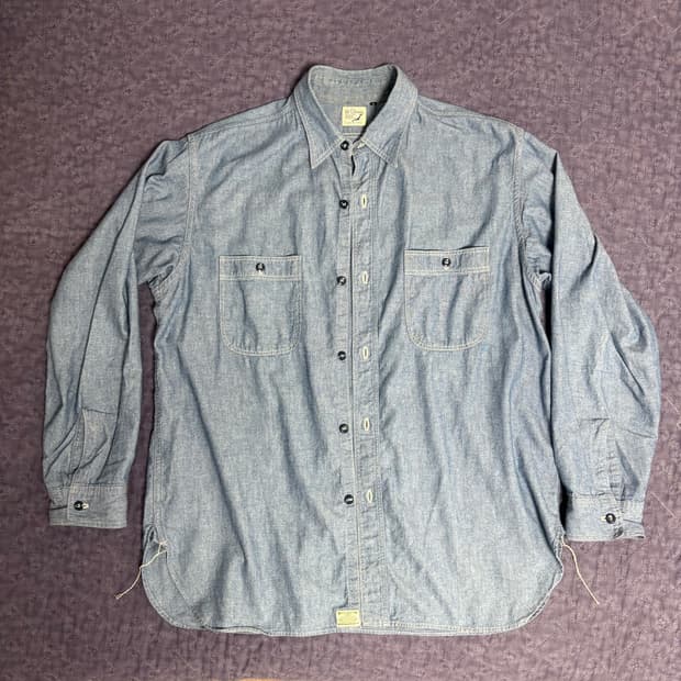 orslow 샴브레이 워크셔츠 빈티지 핏