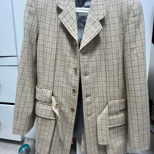 Dry bones체크 벨티드 워크 자켓