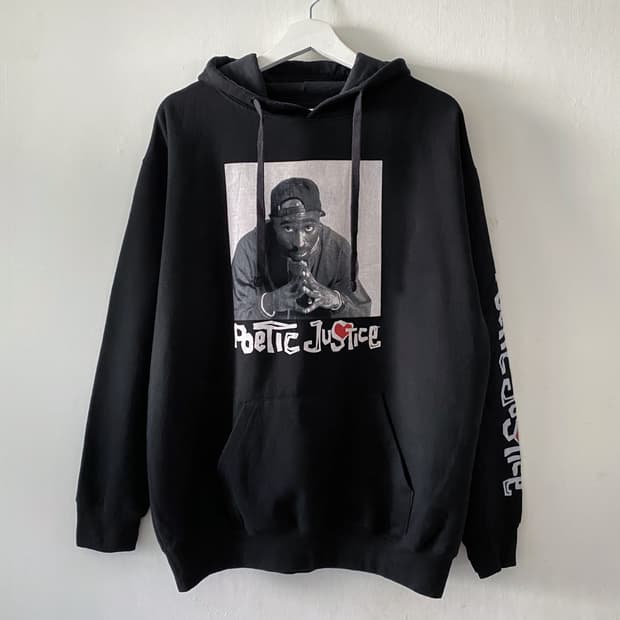Poetic Justice 2pac 블랙 후드티