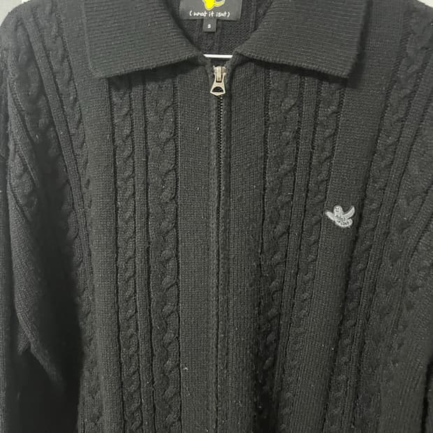 와릿이즌 니트 집업 블랙 S 상태 좋아요