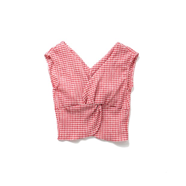 레이빔즈 Ray BEAMS Gingham Twist Top