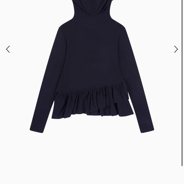 오헤시오 프릴후드 티셔츠 네이비