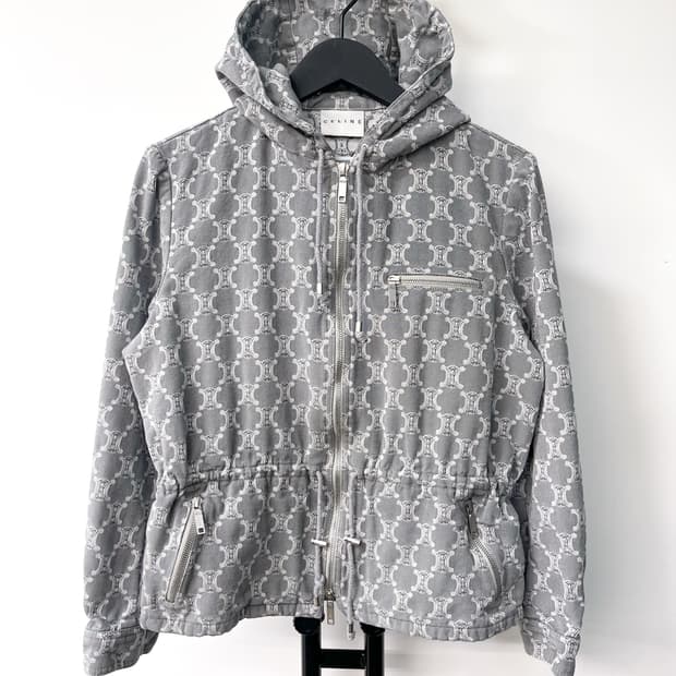 셀린느 트리옹프 자카드 후드 자켓