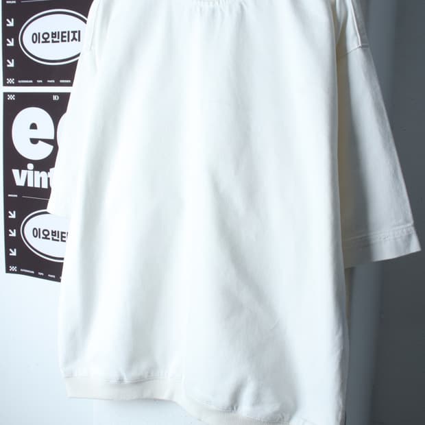 (M-2XL) 자라 반팔 티셔츠 화이트 무지 헤비 그런지-H36479