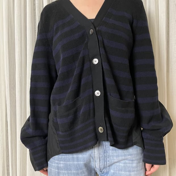 사카이 셔츠 도킹 가디건 sacai 레이어드 스트라이프 가디건
