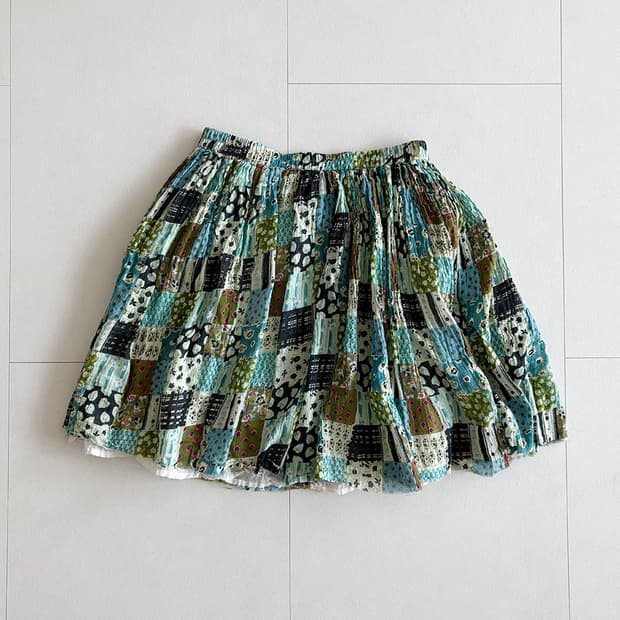 patchwork mini skirt