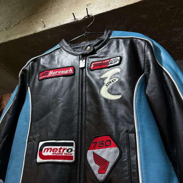 extasy 퍄치 포인트 레더 레이싱자켓