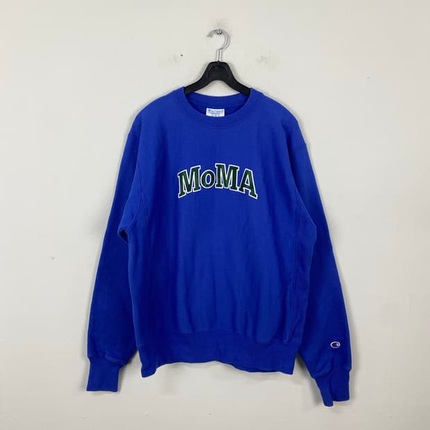 챔피온 모마 블루 리버스 위브 크루넥 M <669>