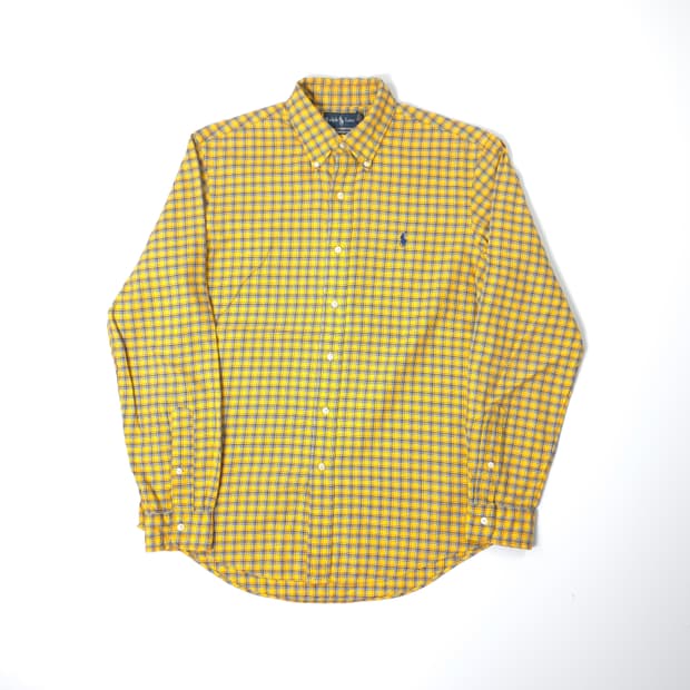 폴로 랄프로렌 커스텀핏 코튼 체크셔츠 옐로우체크 (M)
