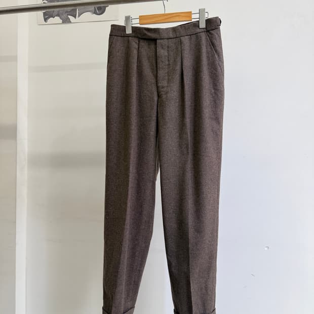 VINTAGE (Made in Japan) 브라운 울 슬랙스