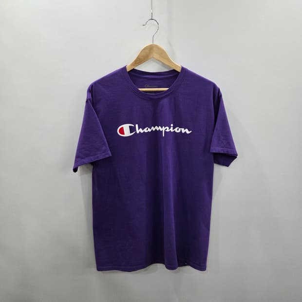 챔피온 스펠로고 프린팅 반팔티 퍼플 L 