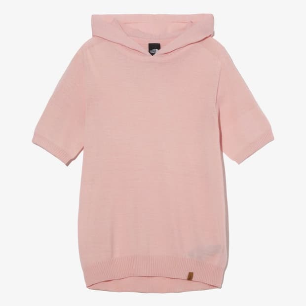 노스페이스 코지 울 반팔 후디 니트 라이트 핑크