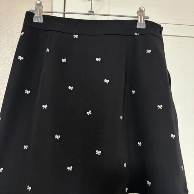 쿠오세) 검정 리본 미니스커트 L사이즈