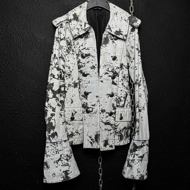 White Coated Cracked Napoleon Jacket