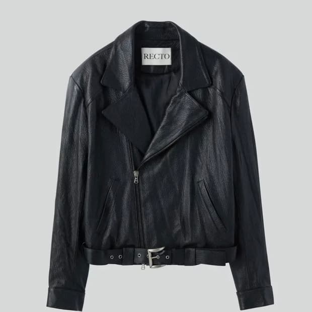 [새상품/S] 렉토 26SS 빈티지 이펙트 레더 바이커 라이더 점퍼 자켓