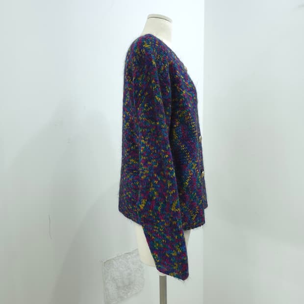 DASGENIE 모헤어 멀티컬러 빈티지 니트 가디건