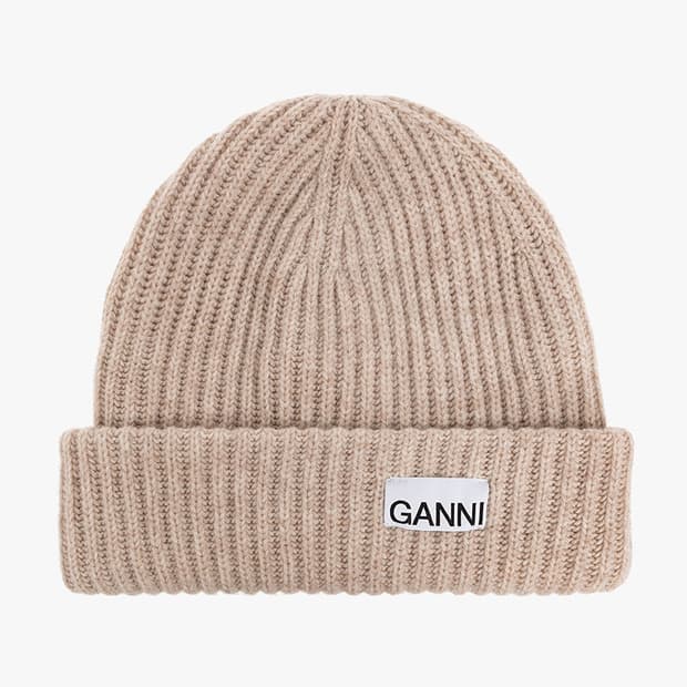 [가니 GANNI] 로고 울 비니 (샌드베이지 / 미착용 새상품)