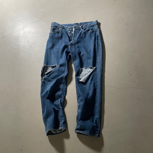 언유즈드 데미지 데님 팬츠