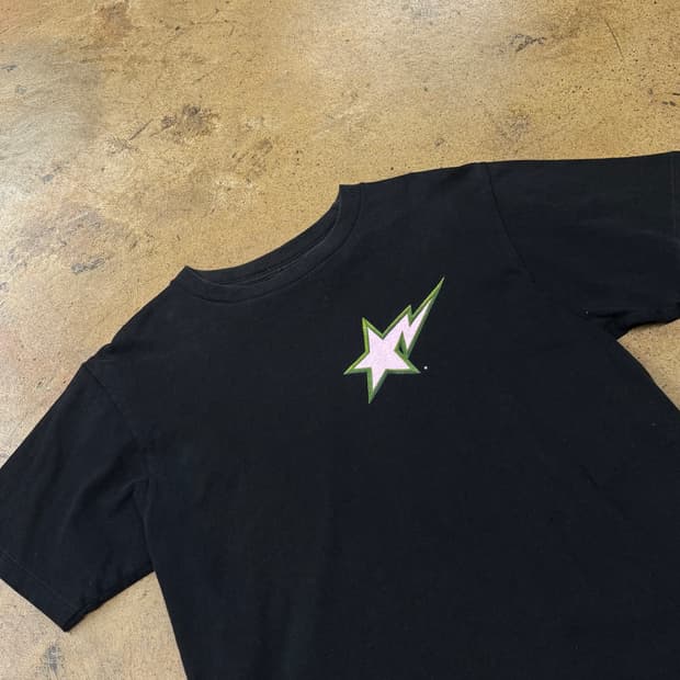 베이프 블랙 딸기우유 핑크 스타 반팔 티셔츠