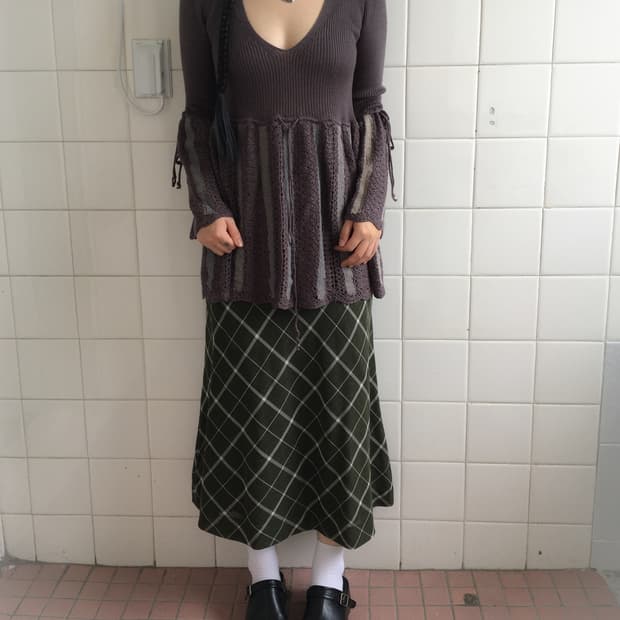 Crochet knitted point knit top