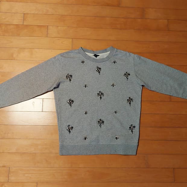 제이크루 비즈 스웻셔츠 그레이 S