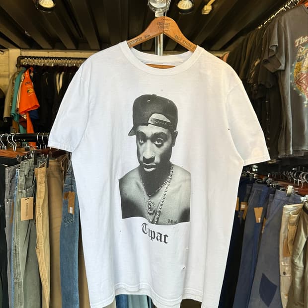 투팍 2pac 래퍼 프린팅 티셔츠