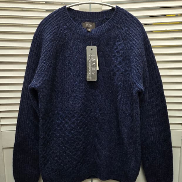 잭스뉴욕 네이비 울 니트 스웨터