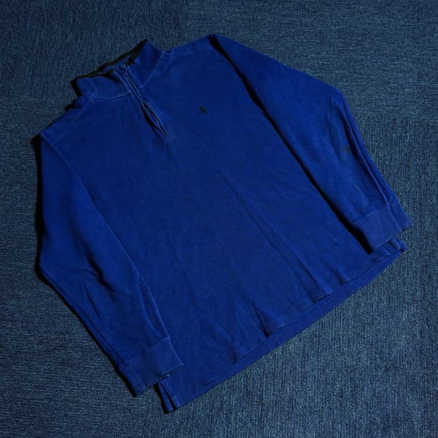 폴로 랄프로렌 블루 하프 반집업