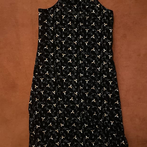 빈티지 벨벳 홀터넥 원피스