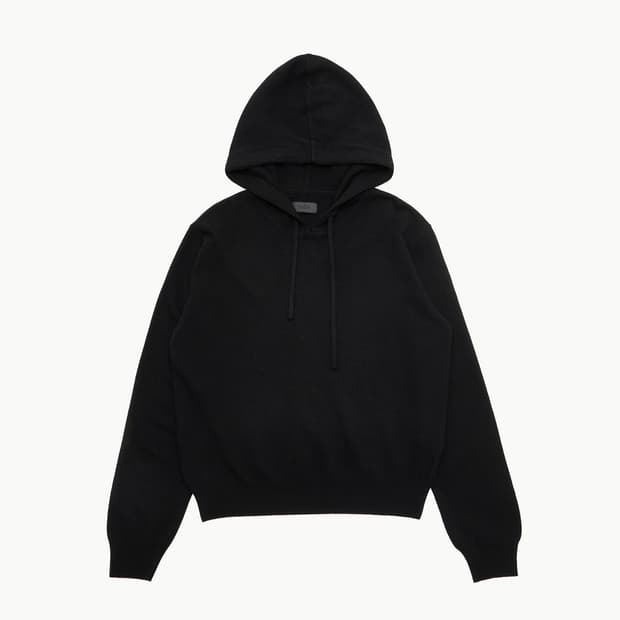 knit hoodie (black)